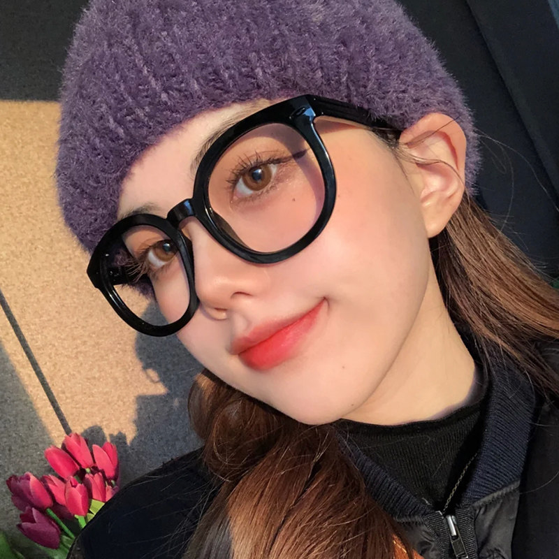 素颜神器黑框近视眼镜女韩版潮黑色粗框装饰网红款复古圆框眼镜框