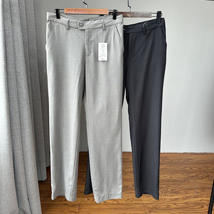 西裤男款春夏季薄款中年商务中低腰垂感宽松直筒休闲裤长裤男裤子