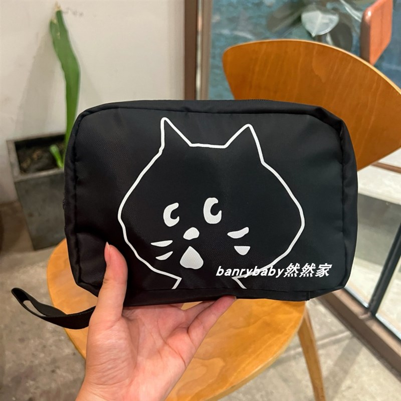 日系可爱惊讶猫大容量洗漱包便携折叠旅行化妆收纳包