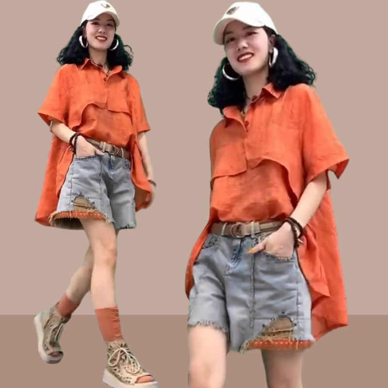 夏装搭配一整套时尚休闲夏季套装女装2025新款小个子穿搭大码女装