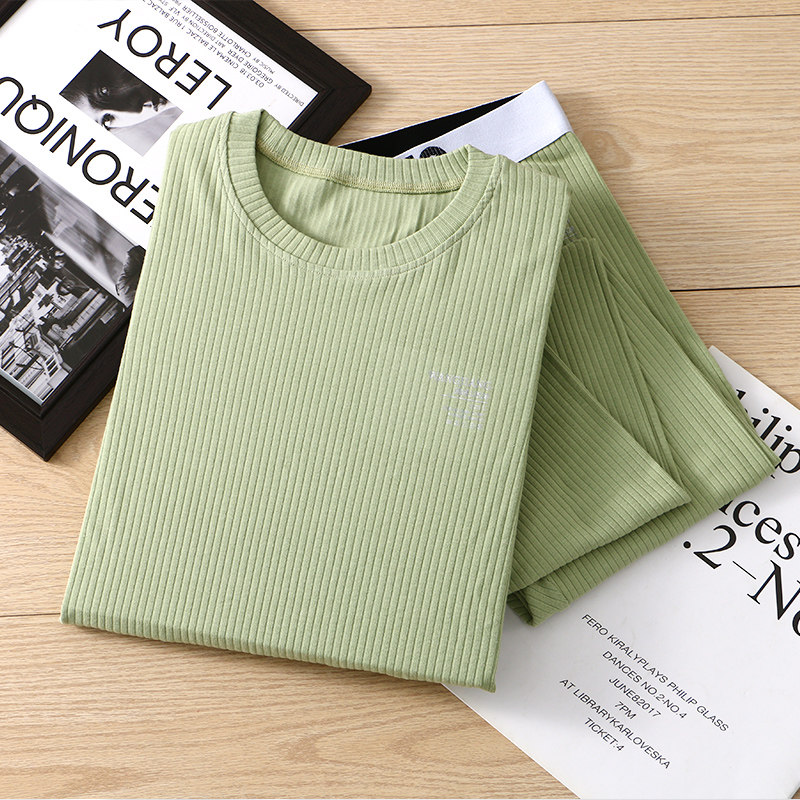 秋衣秋裤男士套装纯棉春秋保暖衣男款打底内衣青少年修身线衣线裤