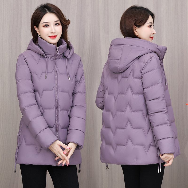羽绒棉衣棉服女中长版韩版修身显瘦冬季妈妈外套棉袄2023年新款潮