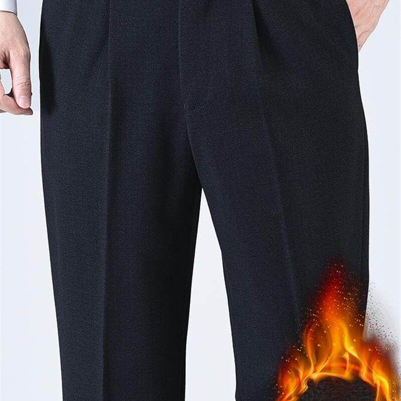 中年男士休闲裤深裆中老年人秋冬款爸爸装加绒加厚冬季男裤子长裤