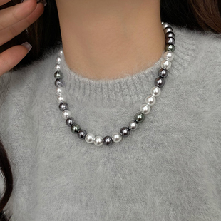 秋冬混彩珍珠毛衣链毛衣项链装饰品女配饰衣服百搭2024新款爆款