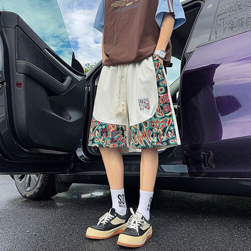 大尺码五分裤子男夏季外穿短裤2025新款初高中学生潮牌沙滩运动五