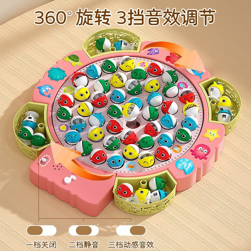 益智早教多功能音乐旋转钓鱼盘