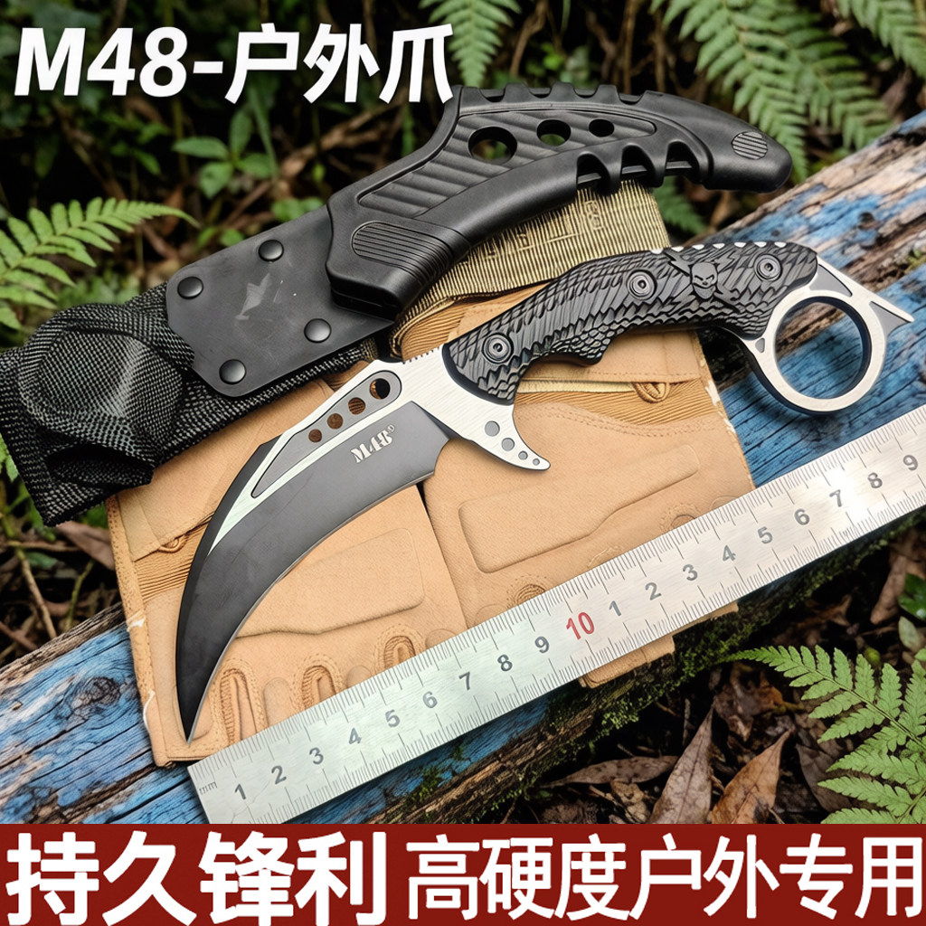 特战D2钢爪子刀户外求生高硬度直刀野外爪刀战术随身小刀具防身刀