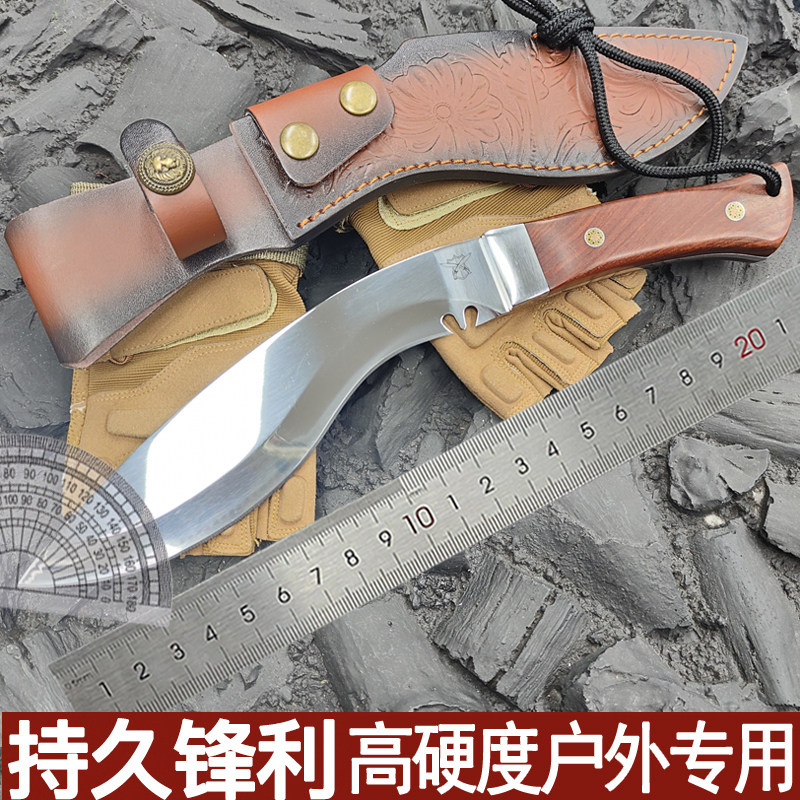 尼泊尔军刃狗腿弯刃砍骨刀砍柴刀生存刀具防身冷兵器开山路排障刀
