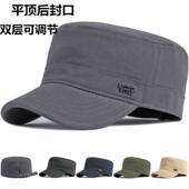 短詹鸭舌帽中年男士 帽子男款 平顶帽短帽檐男帽男式 春秋单帽