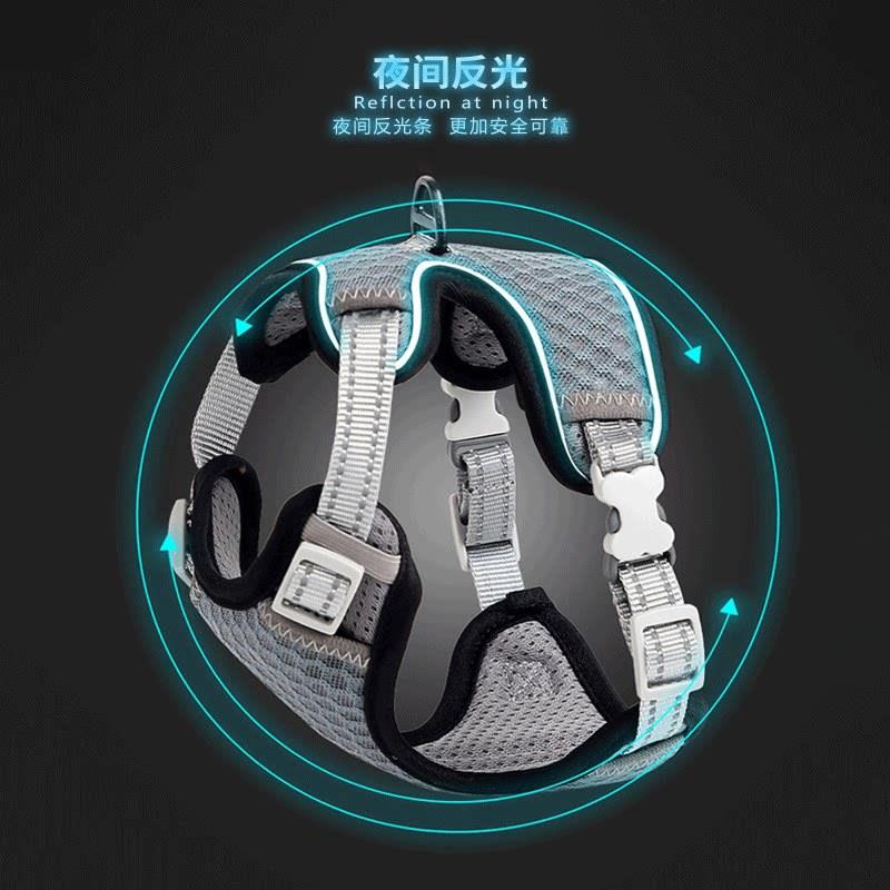 严选背心式宠物牵引绳猫咪胸背带蜂巢透气防挣脱猫绳宠物用品
