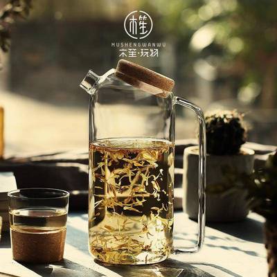 5ZV7木笙耐高温玻璃凉水壶客厅水杯茶壶套装柠檬冷水壶家用大