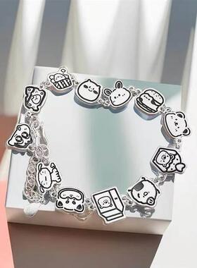可爱卡通嘻哈手链四件套小众可爱精致百搭森系闺蜜手链送礼物手链