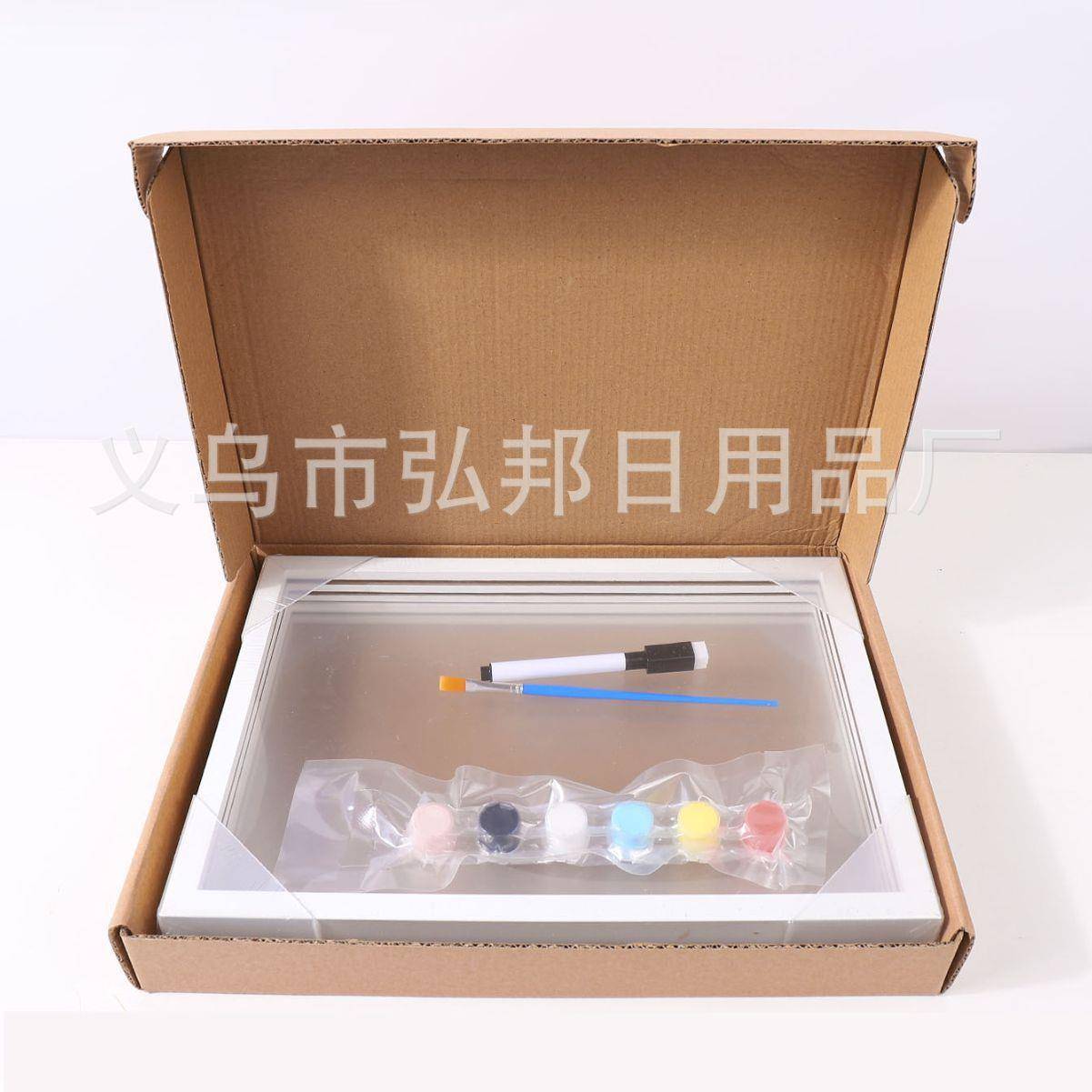 透明家庭手印相框架DIY艺术印刷品纪念品多人手印diy手印相框