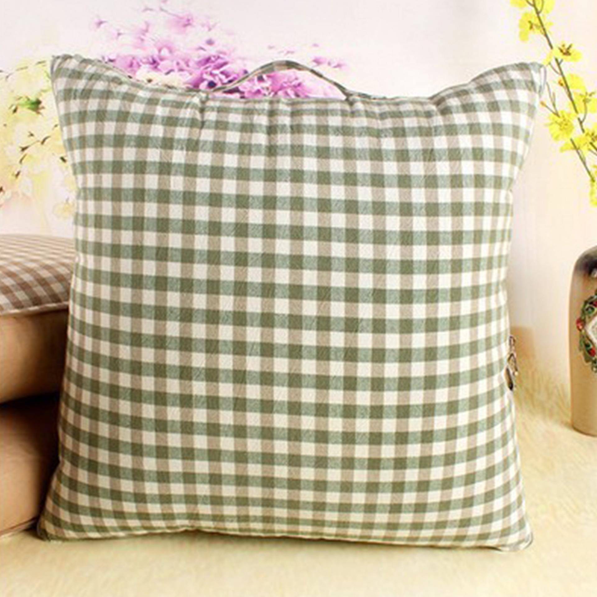 简约格子床头靠垫被大靠背护腰棉可拆洗榻榻米软包双人长靠枕