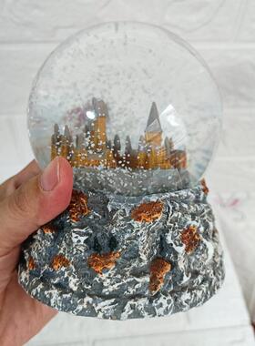 新款大号哈利水晶球摆件城堡水晶球摆件猫头鹰水晶球生日礼物