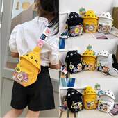 潮时尚 网红款 少儿小挎包新款 学生帆布胸包ins百搭宽带单肩斜挎包