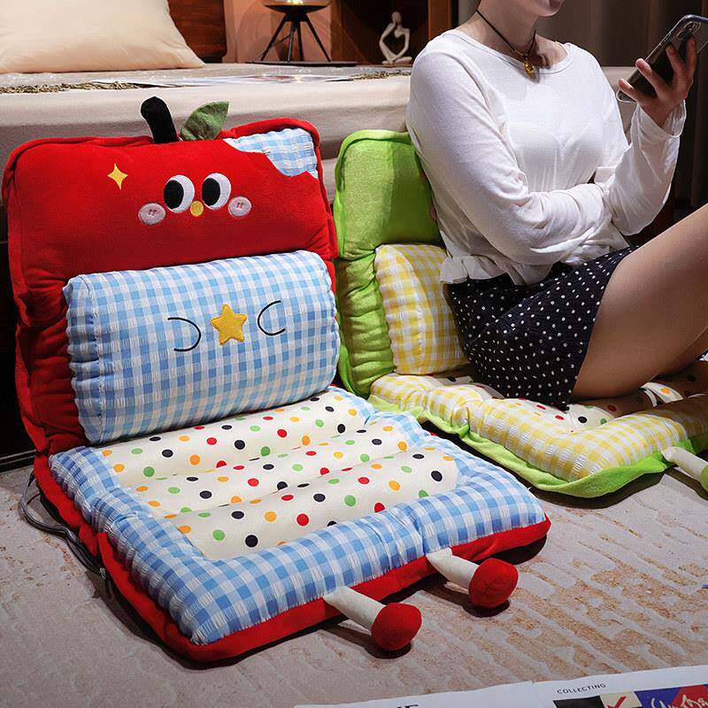 卡通连体坐垫靠背一体办公室座椅护腰靠背垫加厚可爱屁股垫子新款