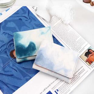 精致折叠零钱包韩版 大容量小皮夹小众设计钱夹 钱包女短款 新款