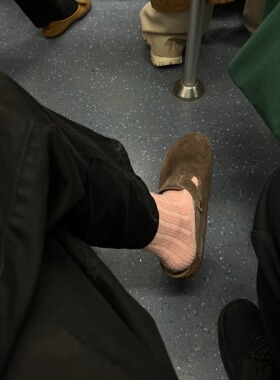 BigSocks粉棕毛线中筒袜可露丽风穿搭秋冬保暖羊毛兔毛袜子舒适可