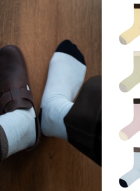 BigSocks无骨撞色中筒袜薄款羊毛袜糖果色南方秋冬毛毛鞋搭配柔软