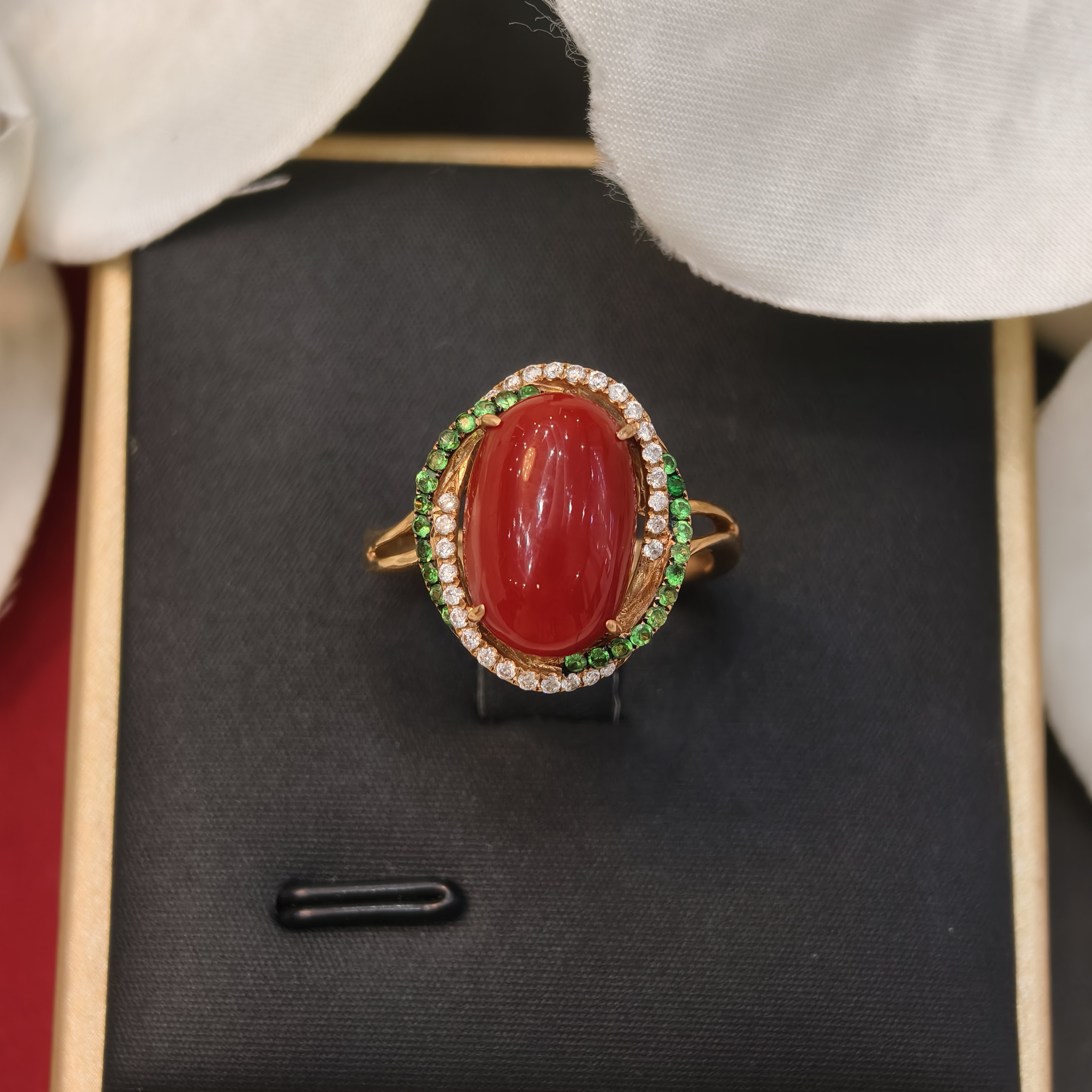 润石珠宝金750珊瑚戒指1600019483