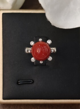 润石珠宝18K金珊瑚戒指12#   JZ001309