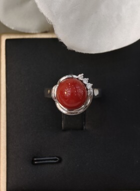 润石珠宝18K金珊瑚戒指15#   JZ001436