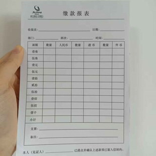 酒店专用表单客人物品遗留登记本物品报损单缴款报表杂项收费