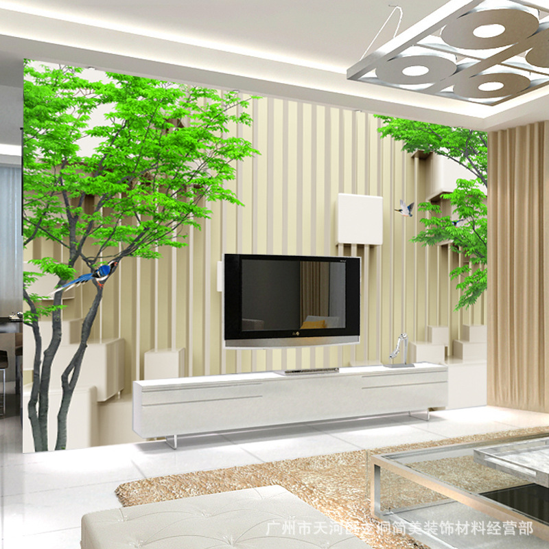 欧式3d墙纸软包电视背景墙壁纸无纺布壁画简约现代软包背景墙壁画
