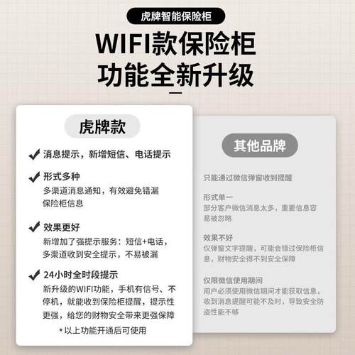 虎牌保险柜家用办公大型指纹密码WiFi保管柜全钢防盗入墙财务保险