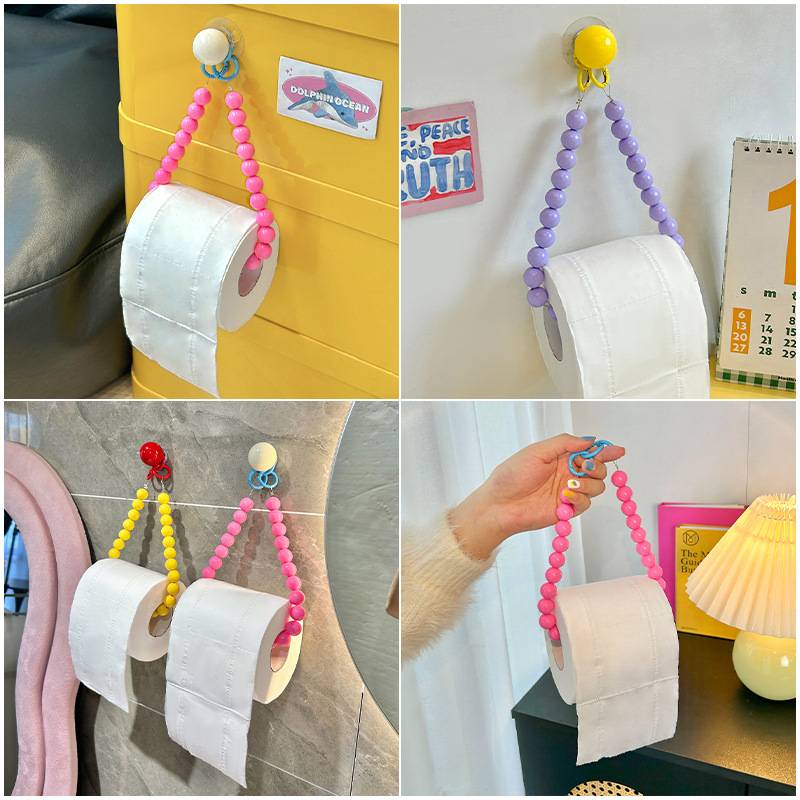 串珠卷纸架多巴胺壁挂卷纸器纸巾架厕纸架卫生间浴室洗手间挂纸架