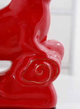 红色描金十二生肖招财摆件全套整套陶瓷鼠牛虎兔龙蛇马羊猴鸡狗猪