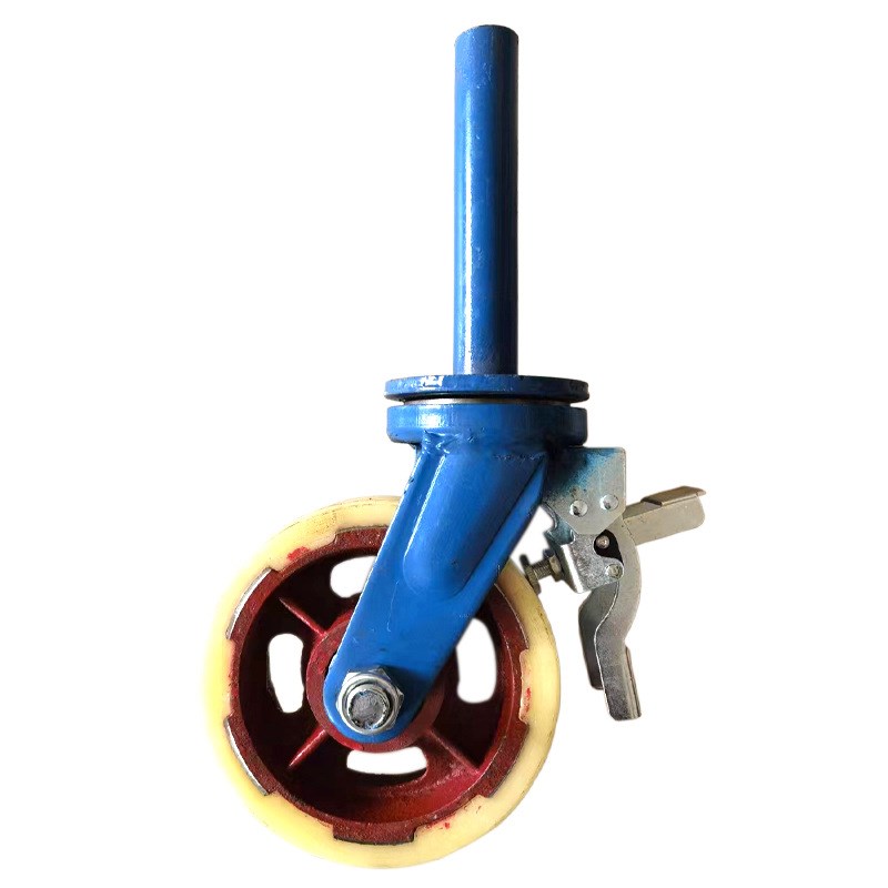 高载重脚手架轮子重型尼龙万向轮带刹车6寸8寸10寸12寸聚氨酯脚轮