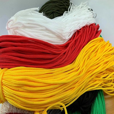 V3FP4mm手提绳柔软彩色尼龙绳子空心编织绳打包带子束口绳100