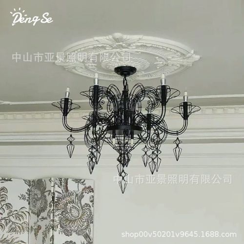 巴洛克法式复古客厅吊灯创意设计师别墅楼梯挑空美式铁艺术装饰灯