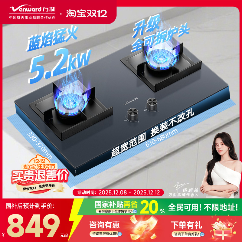 万和天然燃气灶家用双灶嵌入式
