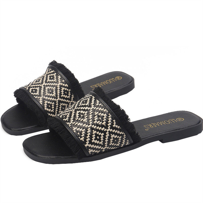 度假凉拖鞋女夏季时尚外穿珍珠x流苏孕妇胖脚宽平底大码女鞋41一4,女鞋,一字拖,淘宝优惠券,粉丝福利购,淘宝优惠卷