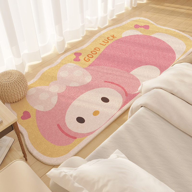 儿童房间b床边地毯女孩卧室可爱卡通毛绒脚垫主卧床前长条加厚地,居家布艺,床边毯,淘宝优惠券,粉丝福利购,淘宝优惠卷