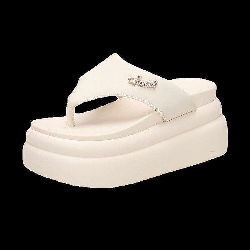 厚底人字拖女时尚外穿2024夏季新款韩F版百搭增高9cm夹趾松糕拖鞋,女鞋,人字拖,淘宝优惠券,粉丝福利购,淘宝优惠卷