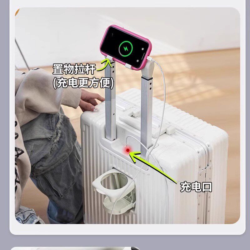 小行李箱女18寸小型轻p便飞机可带登机2026新款拉杆箱杯架旅行箱