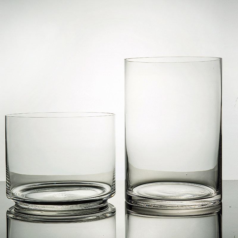 明瑞制品 新品水晶无铅玻璃直筒瓶鱼缸大口径圆柱烛台欧式田园,家居饰品,花瓶,淘宝优惠券,粉丝福利购,淘宝优惠卷