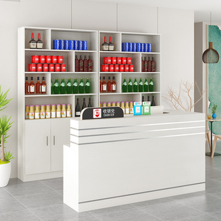 饭店收银台落地酒柜吧台店铺小型超市带转交前台接待台餐馆