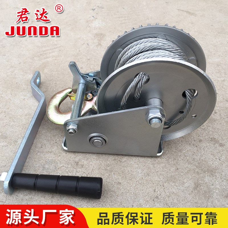 钢丝绳手摇绞盘手动卷扬机起重机小型家用手动升降吊机600-3000磅