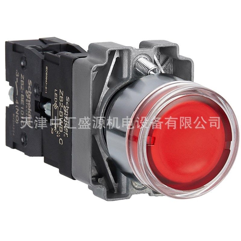 XB2BW34B1C红色AC/DC24V带灯按钮ZB2BWB41C+ZB2BW34C按钮开关