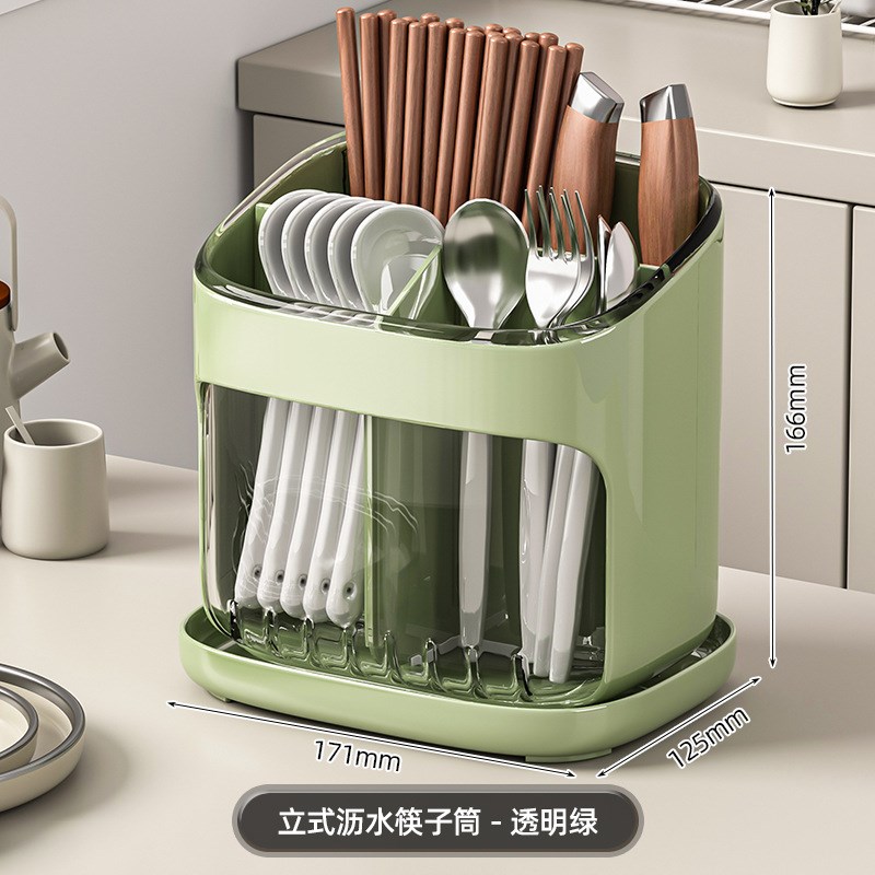 厨房筷子筒家用沥水透明置物架放刀叉勺子的收纳盒放筷笼篓桶壁挂