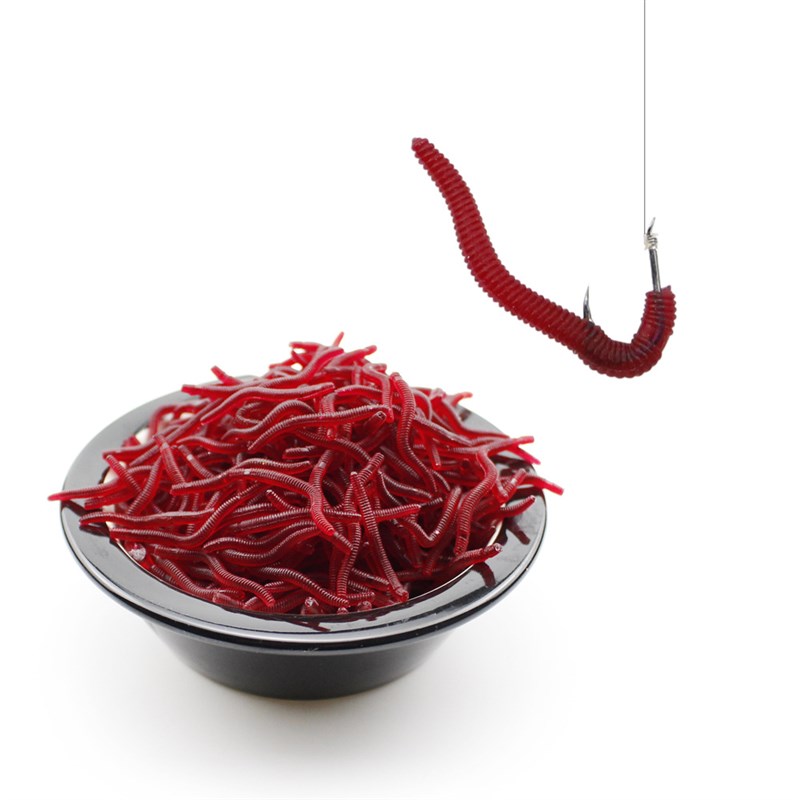 Luya Soft Bait,l Soft Worm, Earthworm, Fake Bait, Red Worm B
