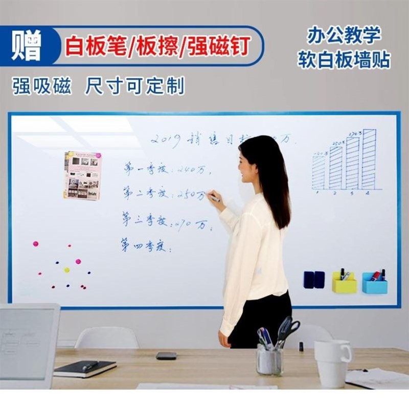 Soft white board wall vsticker self-adhesive whiteboard