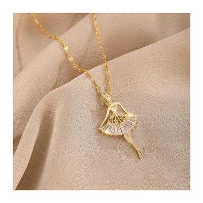 Sweet Zircon Crlystal Pendant Clavicle Chain Necklace For Wo
