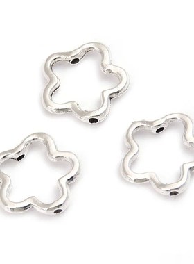60pcs Silver Color 16x15mm Cute Hollow Flower Charms YConnec