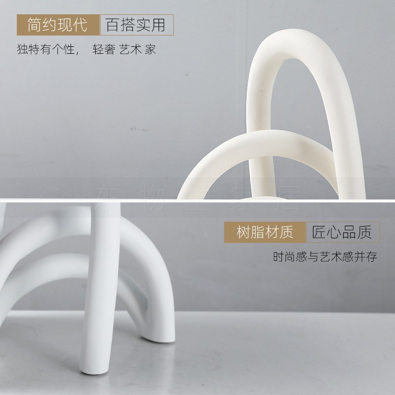 简约现代家居白色米白色树脂拱形屏风摆件客厅玄关电视柜书房饰品